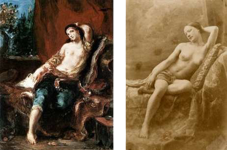 Eugene-Delacroix - Odalisque -1857- Fotografia e dipinto