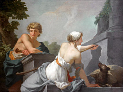 Jean Baptiste Regnault, Origin of Painting, 1785_profilo-dibutade